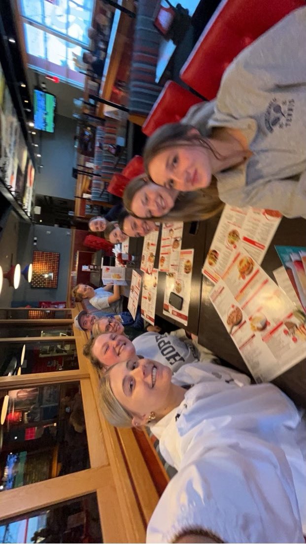 Victory dinner after a nice win over a good WD team! MVPs were awarded to Isabella Park, Megan Nemmers, and Bria Bauer for their big wins today!