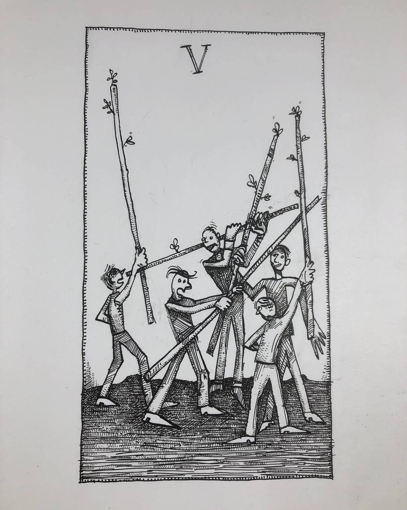mherringart's tweet photo. Five of Wands https://t.co/Aay7IHMsjr