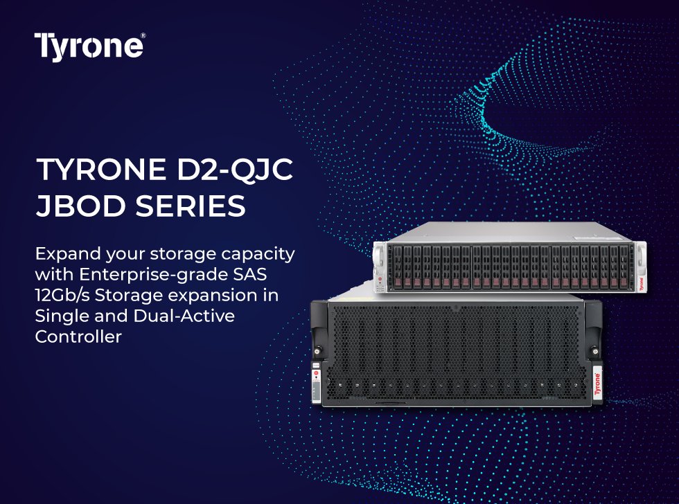 TyroneSystems's tweet photo. Tyrone’s JBOD Series offers multiple specifications to select the perfect storage expansion device according to your physical space or capacity needs. Learn more: https://t.co/6X4pYS8Nej
.
.
#Tyrone #Netweb #StorageExpansion #PhysicalSpace #CapacityNeeds #DataStorage #Technology https://t.co/vrSfmgIRzT