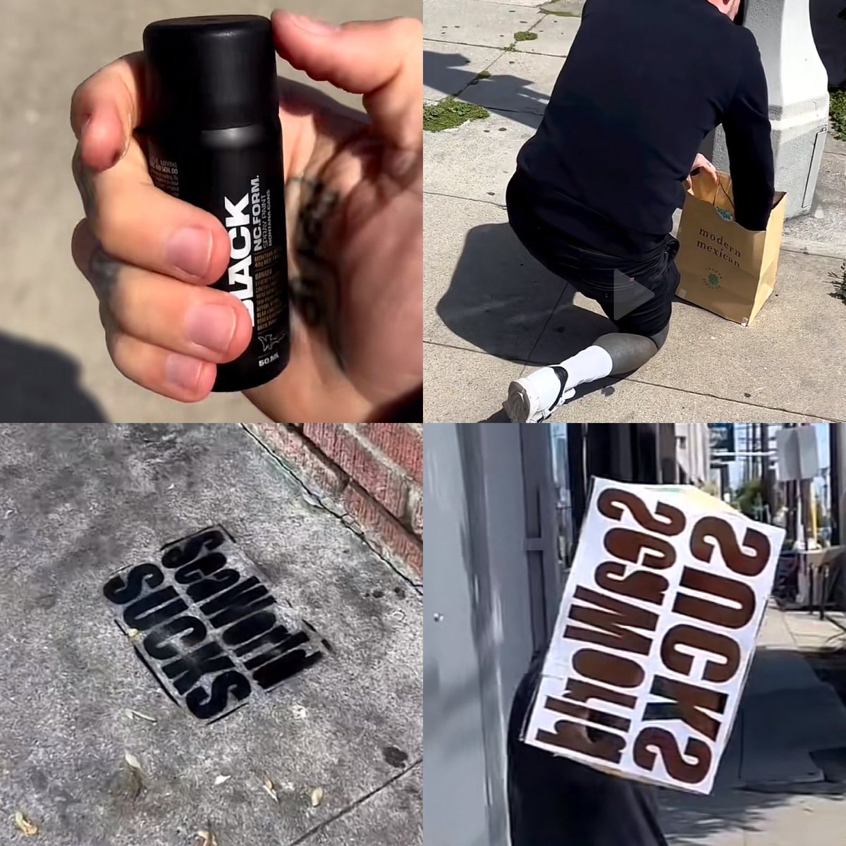 signprotest's tweet photo. Paint in bag w/template. Repeat.  #SignProtest #protest Concept: muralgraffitis /TT https://t.co/MMmLmCW8ad