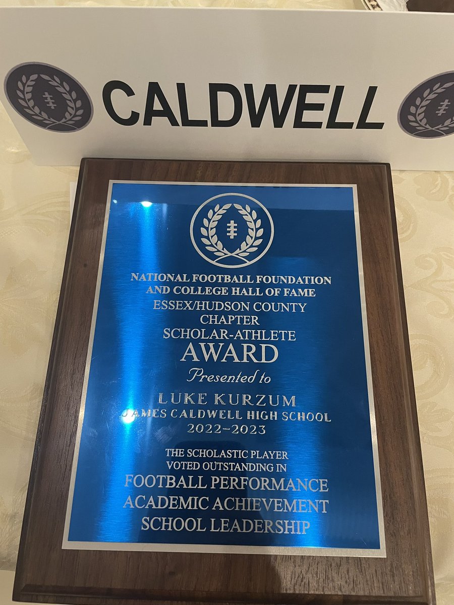 Caldwell Football (@caldwellfball) on Twitter photo Great night for Caldwell Football continues as one of our FINEST, Luke Kurzum accepts his National Football Foundation Scholar Athlete Award. Luke also had the honor of giving the scholar athlete address on behalf of all recipients. First Class as always. Congrats <a href="/LKurzum/">Luke Kurzum</a> Great night for Caldwell Football continues as one of our FINEST, Luke Kurzum accepts his National Football Foundation Scholar Athlete Award. Luke also had the honor of giving the scholar athlete address on behalf of all recipients. First Class as always. Congrats <a href="/LKurzum/">Luke Kurzum</a>