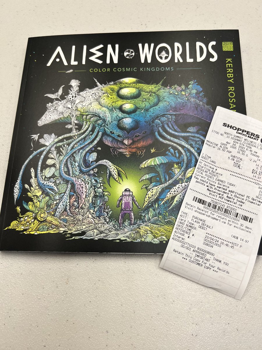 yay for employee discounts making this not $23 🥳 #KerbyRosanes #AlienWorlds #AdultColouring #AdultColuringBook