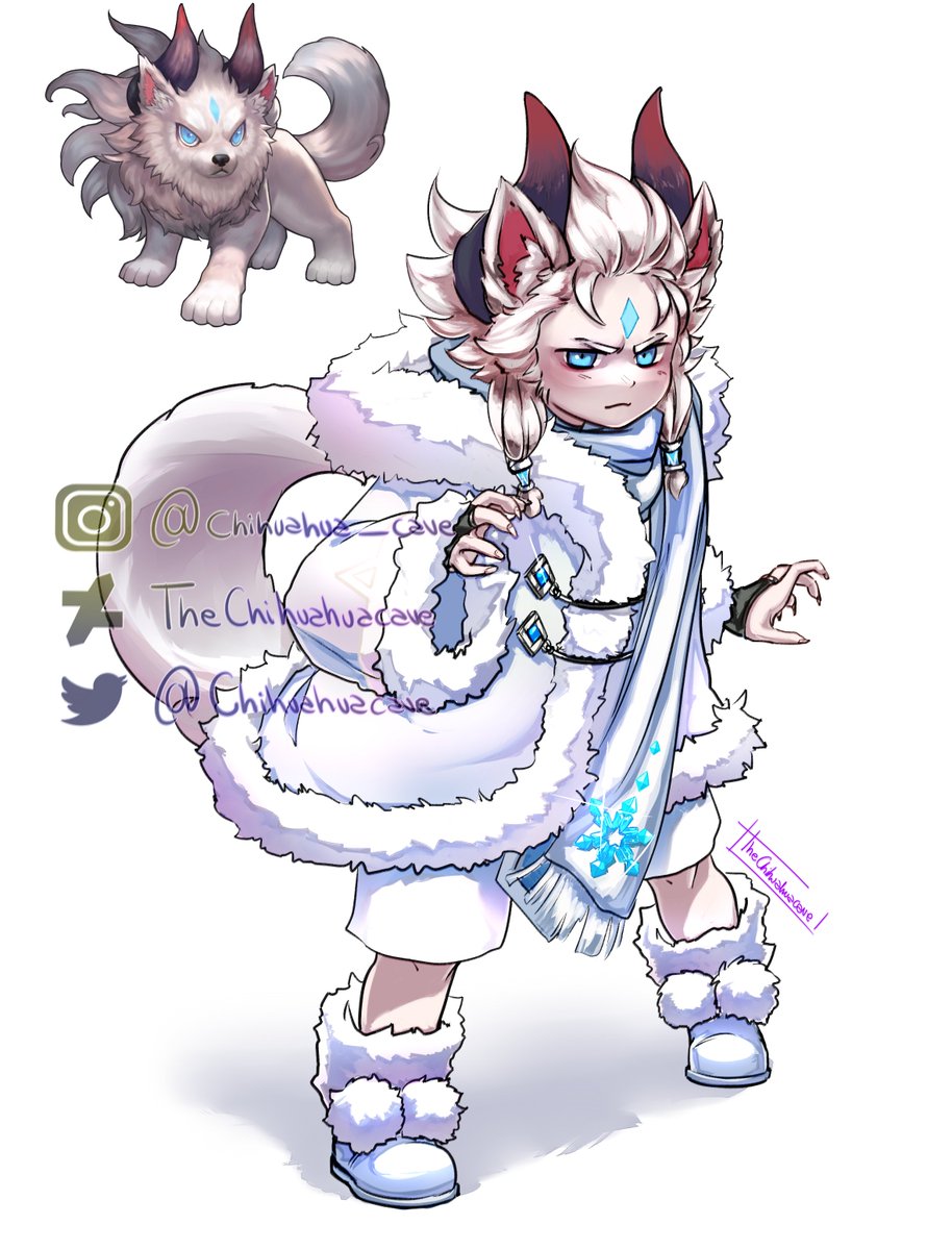 Chihuahuacave's tweet photo. ❄️Niño Bestia blanca❄️
~Mi versión humanizada de su etapa como cachorro~ Más corto, más serio y algo salvaje, listo para seguir acompañando a la Princesita a todas partes 🔥🔥🔥🔥 @GuardianTalesEN
#guardiantales #fanart https://t.co/5PyeB54CoI