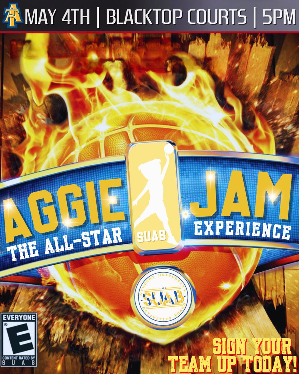 Aggies, #LockIn and be there at Aggie Jam on May 4th at the blacktop! If you and your crew are looking to participate, have a team member sign everyone up ASAP (link in bio)! Sign-ups will close at 12pm the day of the event. Let's end the year with a BANG! 💥 #NCAT