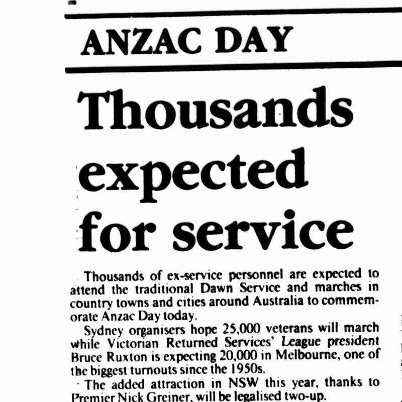 TroveNewsBot's tweet photo. Found in response to @GuardianAus latest at https://t.co/gli13F215K! 25 Apr 1989: 'ANZAC DAY Thousands expected for service', The Canberra Times, https://t.co/ApUHRD5Fhk https://t.co/0EOUsZQCpd