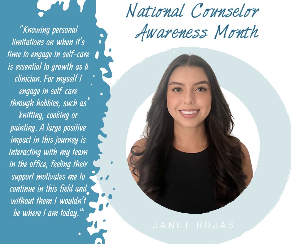 Let's recognize Janet for National Counselor Awareness Month!  
#CounselorsHelp #MentalHealth #MentalHealthMatters #OCDAdvocate #OCDTherapist #AnxietyTherapist #AddictionTherapist #PositiveMindset #TherapyCanHelp #TherapyWorks #TherapistSpotlight #InfocusCounseling