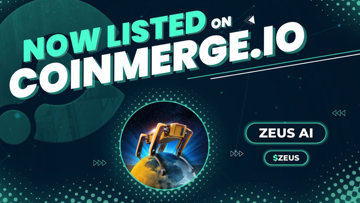 coinmerge's tweet photo. ⭐️New Listing - Zeus AI⭐️

@ZeusAIOfficial is now live on https://t.co/qi3M4xmoFc | The Web3 Operating System.

Learn more about $ZEUS on their Project Page on https://t.co/qi3M4xmoFc!

Chat, Chart, Trade &amp; Vote to win a Free Banner Ad!💥 https://t.co/yEIfVBnnp8