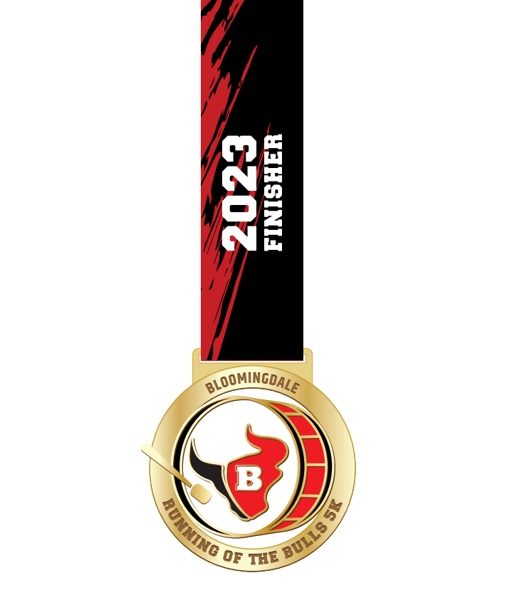 RBulls5k's tweet photo. Medal Reveal!! You don’t want to miss our Bloomingdale 5k! You'll start the race to the beat of the Bloomingdale Drumline and finish receiving this medal! #rotb5k2023 
Sign up TODAY: https://t.co/uEMWTd8ZCL https://t.co/8ItAtrMQDV