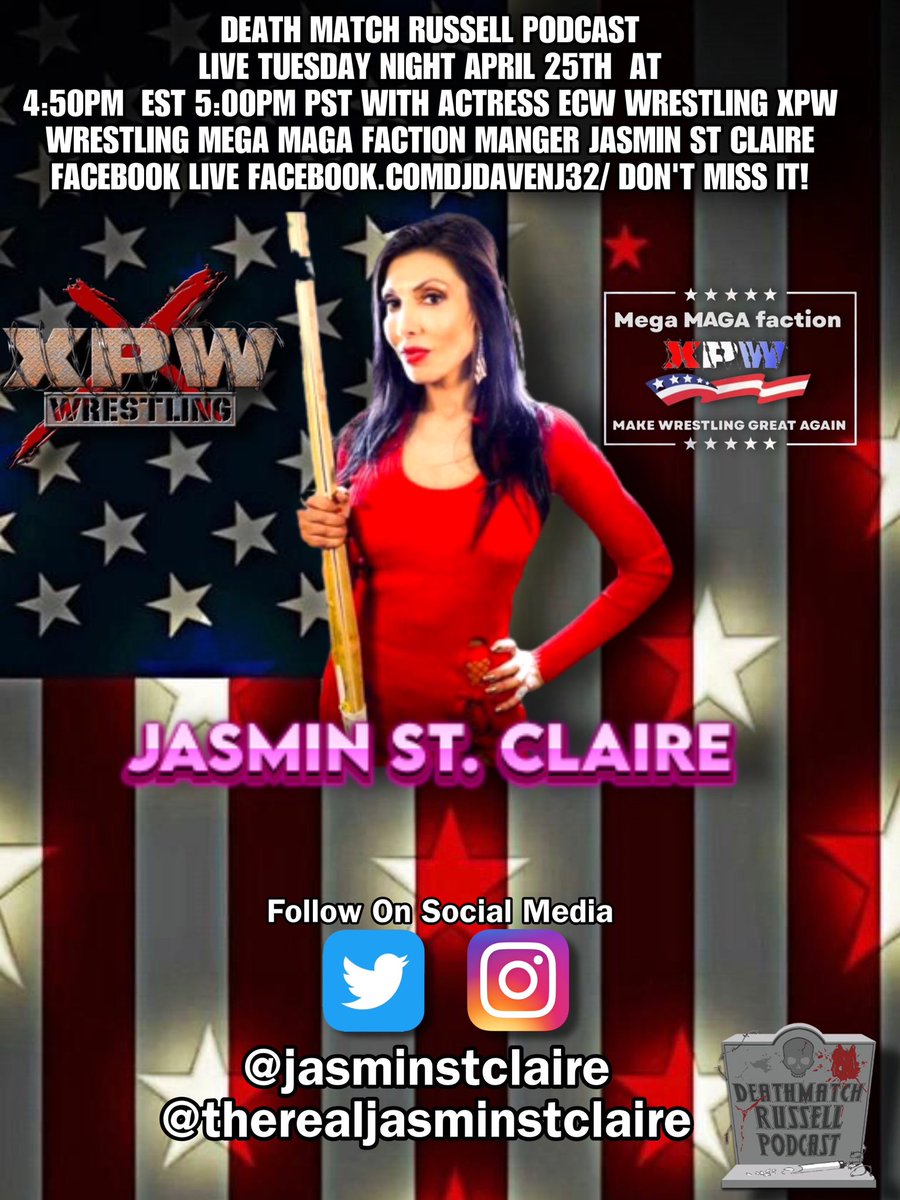 Like Share Retweet! #JasminStClaire #ECW #XPWWrestling #MegaMagaFaction #SupportProWrestling #SupportindyWrestling #SupportLuchaWrestling #SupportWomensWrestling #SupportDeathMatchWrestling #DeathMatchRussellPodCast