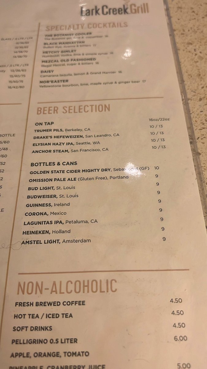 the fact that a Bud Light and  Guinness cost the same is ridiculous