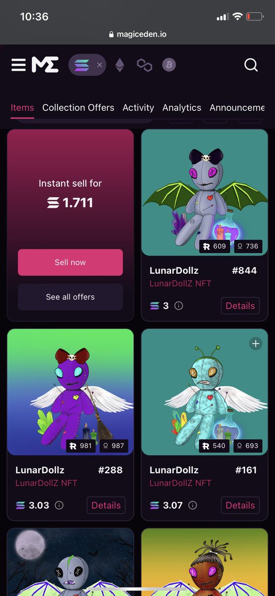 💥 LunarDollZ NFT 

💎 Floor Is Very Thin 

✅ Live Bounties until We Hit 4 Sol 

💥 giving out 45k $LDZ, 1 OG Doll,  1 Lucky Leprechaun, and 1 Mutant Doll(airdrop) For every LunarDoll sweep 🧹 

💥 Offer is valid for the next 48Hrs 

🔗 magiceden.io/marketplace/lu…🔗