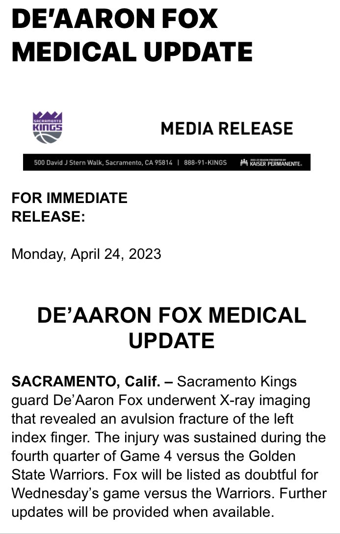 De'Aaron Fox injury: Doubtful for Game 5 against Warriors