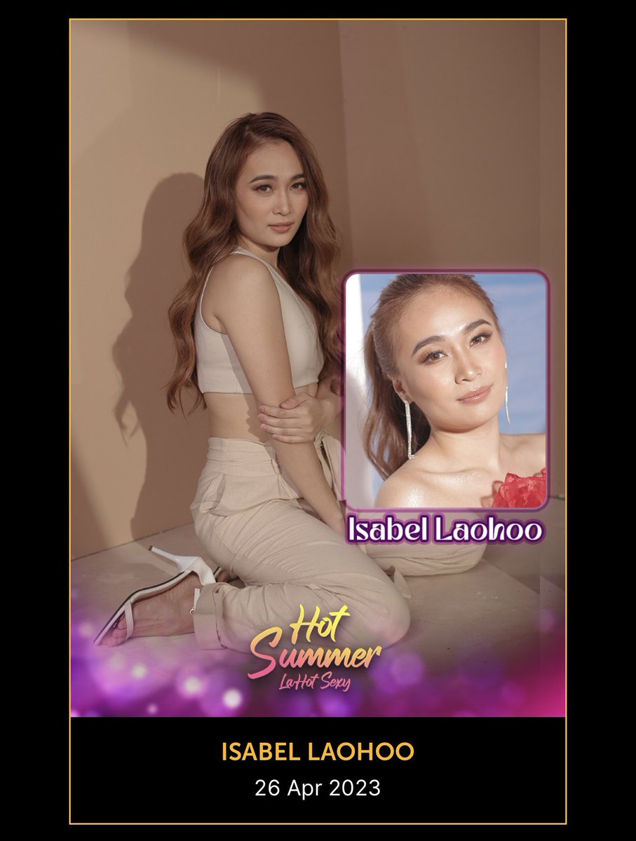 TeamIsabelOFC's tweet photo. Our Bubbly Boss @isabellaohoo is nominated for Star Magic Hot Summer: Lahottest Queen Category

Support her by voting in this link: 
https://t.co/ktQnRFfhZb

Voting period will be from April 26 (10AM) to May 4
• P100 = 100 votes
• P200 = 250 votes

Isabel Laohoo | #IsabelLaohoo https://t.co/qjaO9rbCcF