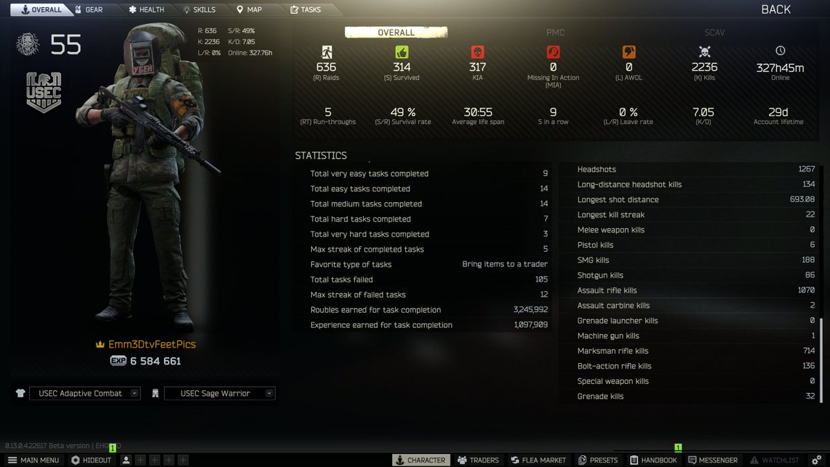 Emm3D_TV's tweet image. Kappa number 2 of the wipe DONE!!! Tarkov Tarkov&apos;d me numerous times but overall it was an awesome experience! Thank you everyone who tuned in to watch the grind! Back to the main account!
#EscapefromTarkov