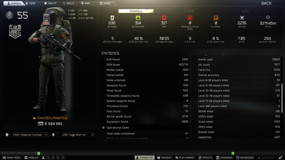 Emm3D_TV's tweet image. Kappa number 2 of the wipe DONE!!! Tarkov Tarkov&apos;d me numerous times but overall it was an awesome experience! Thank you everyone who tuned in to watch the grind! Back to the main account!
#EscapefromTarkov