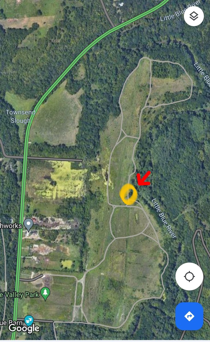 iambrent85's tweet photo. @KCMO311 On my jog today at Little Blue Valley Park I noticed a sinkhole/cave-in along the pathway. It is deep enough that the path looks like it might start to collapse. I didn't have anything with me to take a photo but it was at this location in the park: https://t.co/yR656ByWAs
