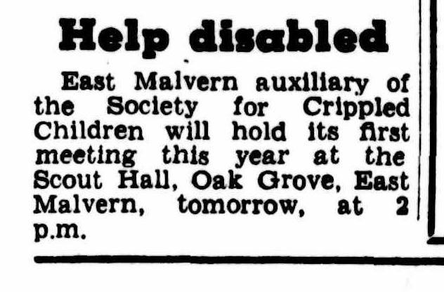 TroveNewsBot's tweet photo. @harradine 9 Mar 1955: 'Help disabled', The Argus, https://t.co/zPc5mPdjLi https://t.co/YjUNsSuxW4