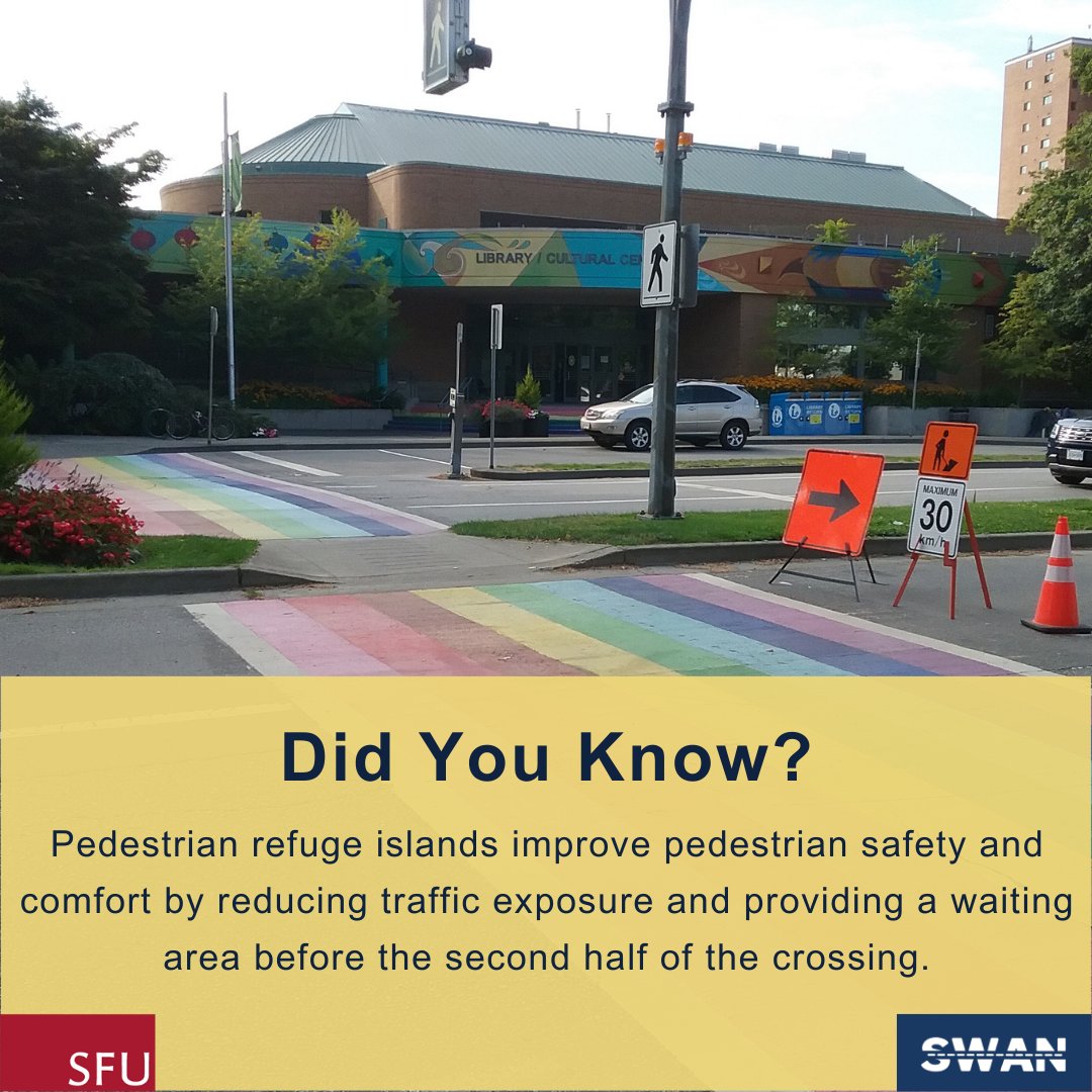 Pedestrian refuge islands on multi-lane roads provide a safe and comfortable waiting area by reducing traffic exposure for pedestrians.

Do these islands make crossing the road safer for you? Share your thoughts in the comments!

#sfu #accessibility