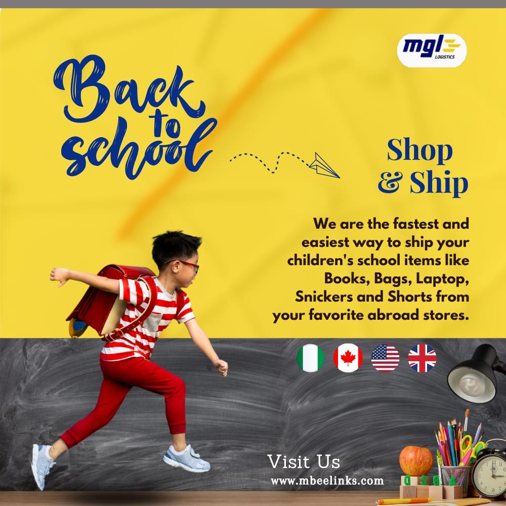 logistics_mgl's tweet photo. 𝗕𝗔𝗖𝗞 𝗧𝗢 𝗦𝗖𝗛𝗢𝗢𝗟 𝗩𝗜𝗕𝗘𝗦💯🛍️📦✈️

We know you'd love to change your child's wares for the new term. Well, it's never too late! Shop from your favourite US &amp; UK  stores Using our mobile app to shop for school wares like Scooter, laptop, textbooks, mathsets, Snickers. https://t.co/Qa61Ot8HTh