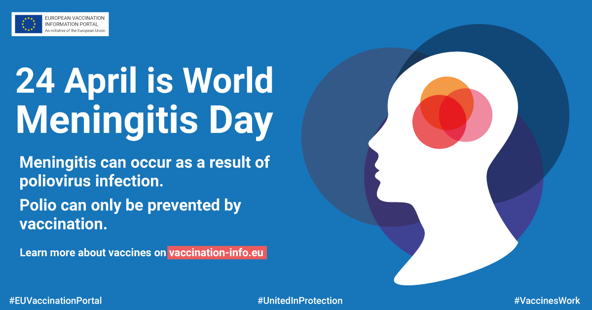 ECDC_EU's tweet photo. Did you know that #meningitis occurs in about
1-5/100 people with #poliovirus infection?
#Polio cannot be cured. It can only be prevented by immunisation.
Find out more at: https://t.co/c0Kjfyd6lV in YOUR language!
#EUVaccinationPortal #EVIP #vaccineswork #WorldMeningitisDay https://t.co/ZMuyjgfH0B