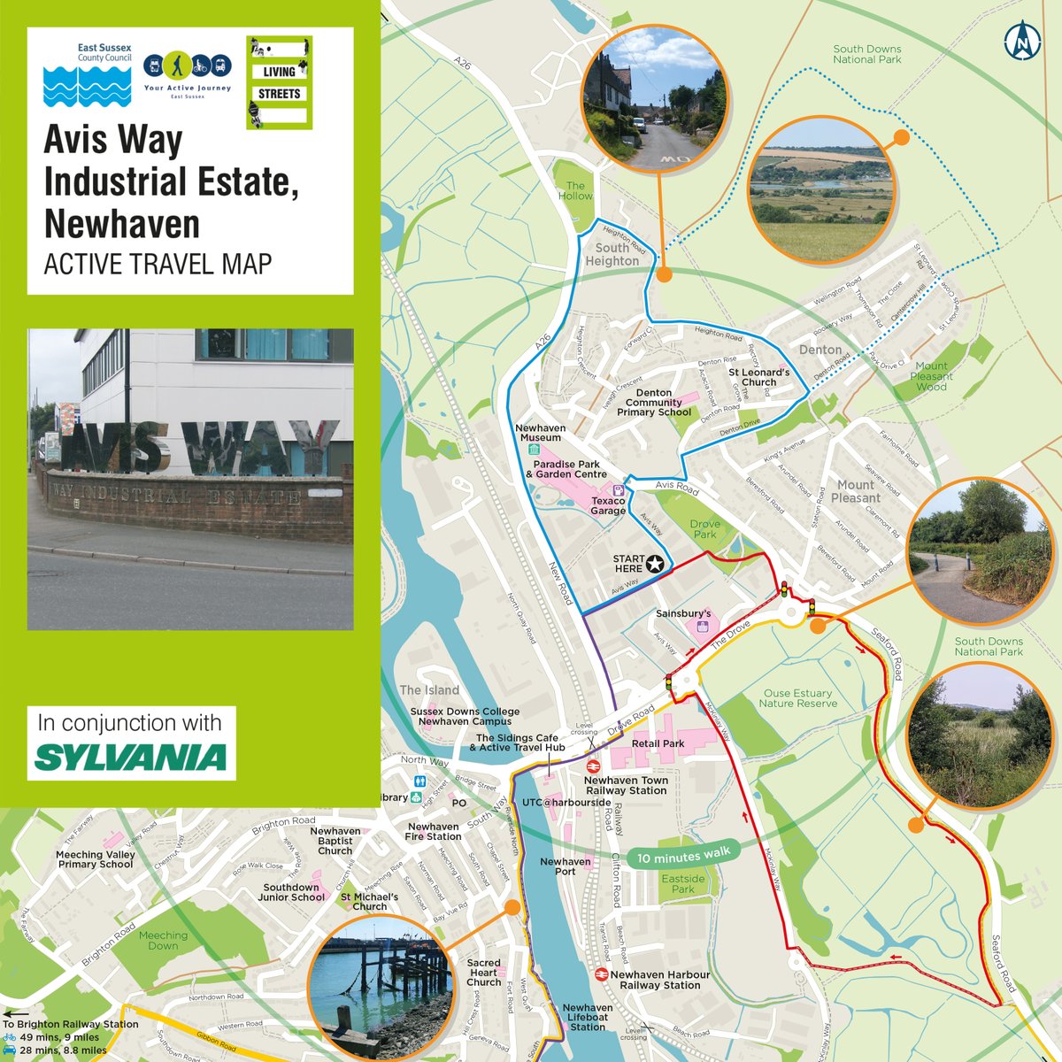 PindarCreative's tweet photo. This #ActiveTravel map for @livingstreets #WalkingWorks programme aims to reduce congestion and unnecessary car journeys and encourage more people to walk and cycle in Newhaven. Stakeholders included @EastSussexCC, @heartofsidley and @Sylvania_Light https://t.co/q6bLacppOr