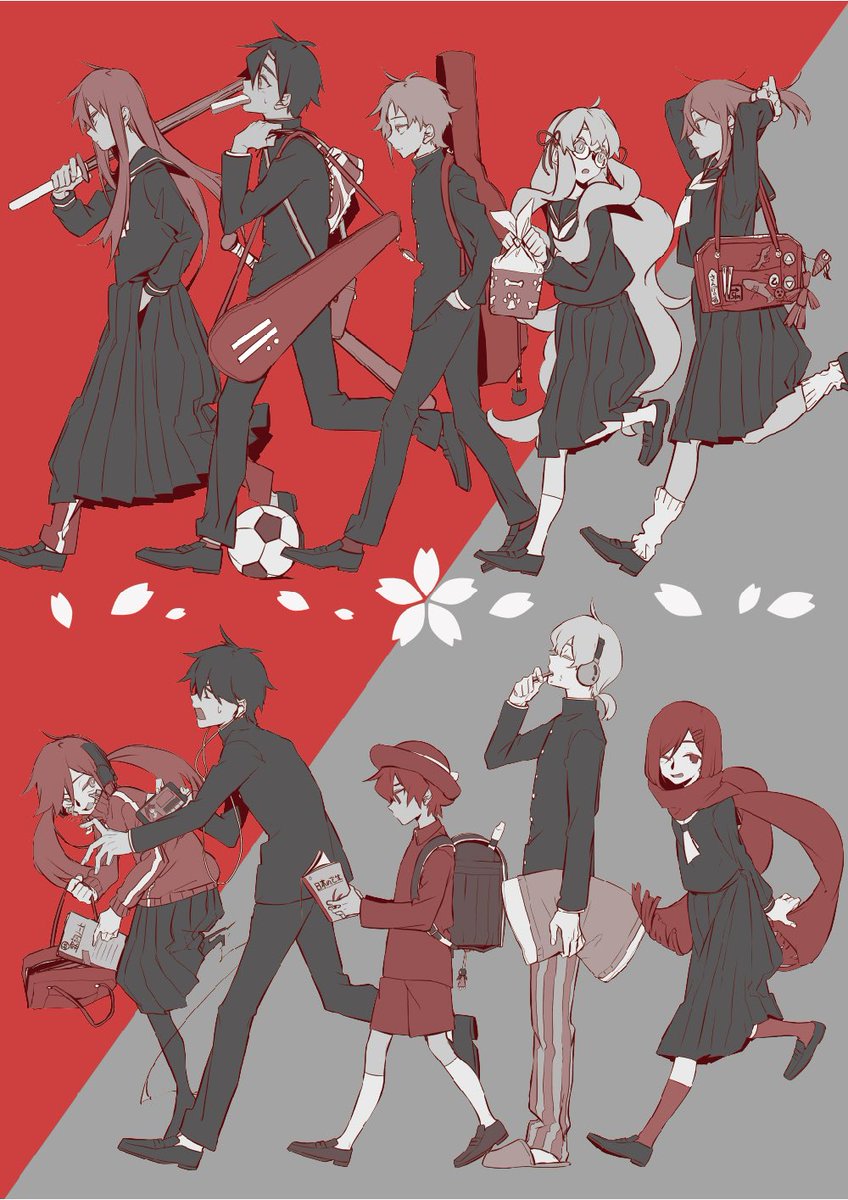 kageprolyrics's tweet photo. Official art - School uniforms https://t.co/6HEcoVdnxR