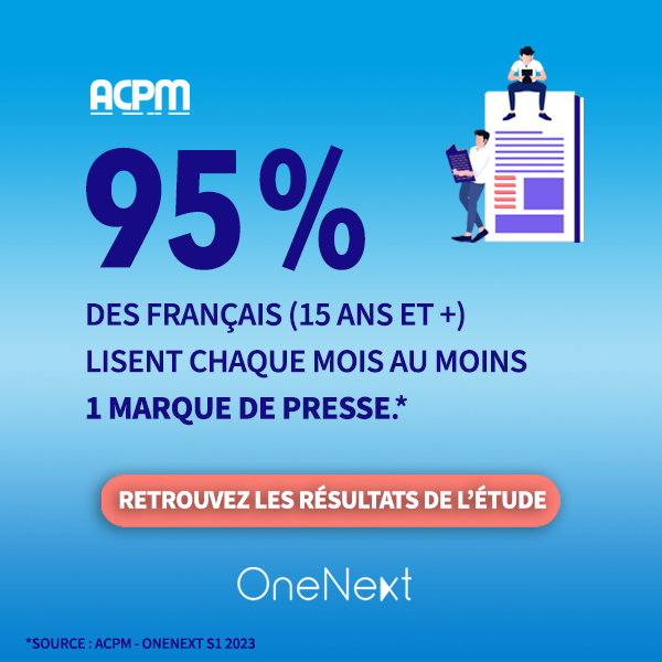 ACPMFrance's tweet photo. 📣 RÉSULTATS #ONENEXT S1 2023📣
L'@ACPMFrance a le plaisir de publier, ce jour, la première vague 2023 des résultats d'audience Print et Digitale des marques de Presse.
👉 Retrouvez les chiffres et notre communiqué : https://t.co/L1Y0j6hdaR https://t.co/dpMQ1ay1cr