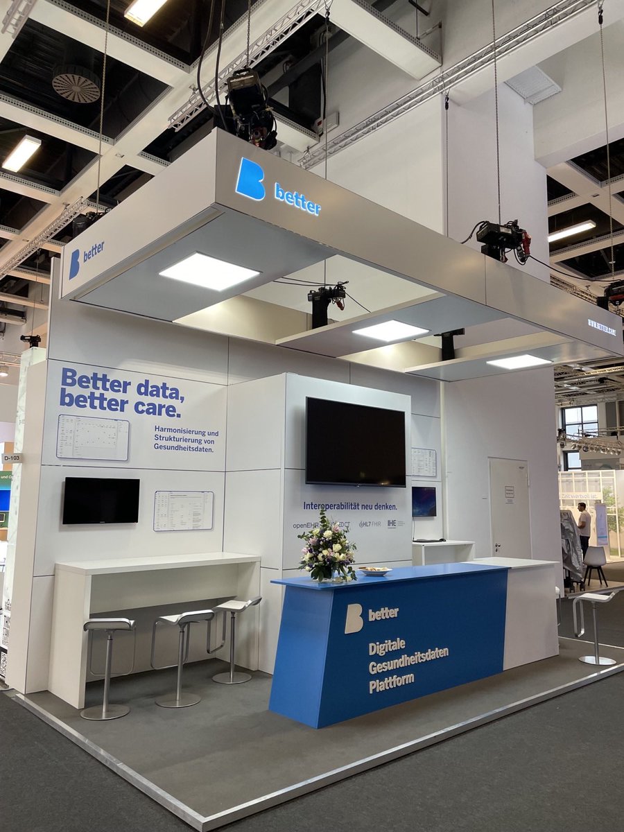 Heute geht es los: der Stand steht, das Team ist da und die Messe #DMEA kann beginnen 👍