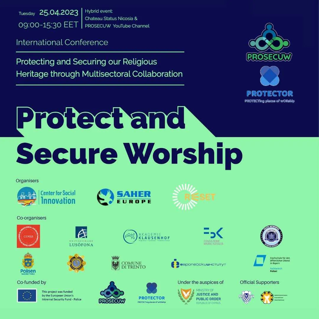 EuShield's tweet photo. A #ShieldProject delegation will attend the international #Conference ‘Protect and Secure Worship’ in #Cyprus to exchange knowledge and practices and to improve synergies among #sisterEuprojects
#ProsecuwProject #Interfaiths #Safety #SecurityEU #worship
https://t.co/yPOllLWx6o https://t.co/U5RPWyTUBZ