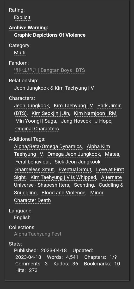 Ao3Mochi's tweet photo. A Field Of Flowers And Love
#taekookau 

For @alphathvfest

~A!Tae x Ojk
~Traditional Omegaverse
~Fated mates
~Love at first sight
~(semi)feral jk
~Smut/Fluff

🔗 https://t.co/CcTGhdXnaV

Beta'd &amp; Moodboard by @taeggukis7 💜 https://t.co/iRwYkb7VRL