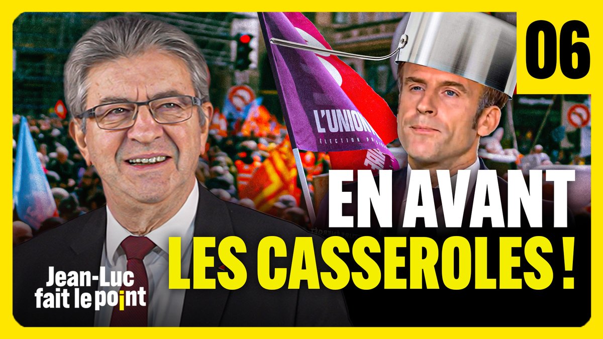 JLMelenchon's tweet photo. 📺🔴 En avant les casseroles !

Il est temps de faire le point avant la mobilisation historique du #1erMai.

➡️ https://t.co/nAeORvUvNm https://t.co/MWJ4nW3OoR