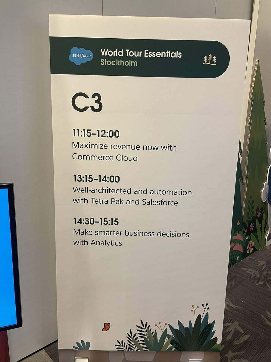 If you are at #worldtouressentials Stockholm don’t miss the session Well-Architected Automation with Tetra Pak. See you in Room C3 at 13.15 🚀 #salesforce