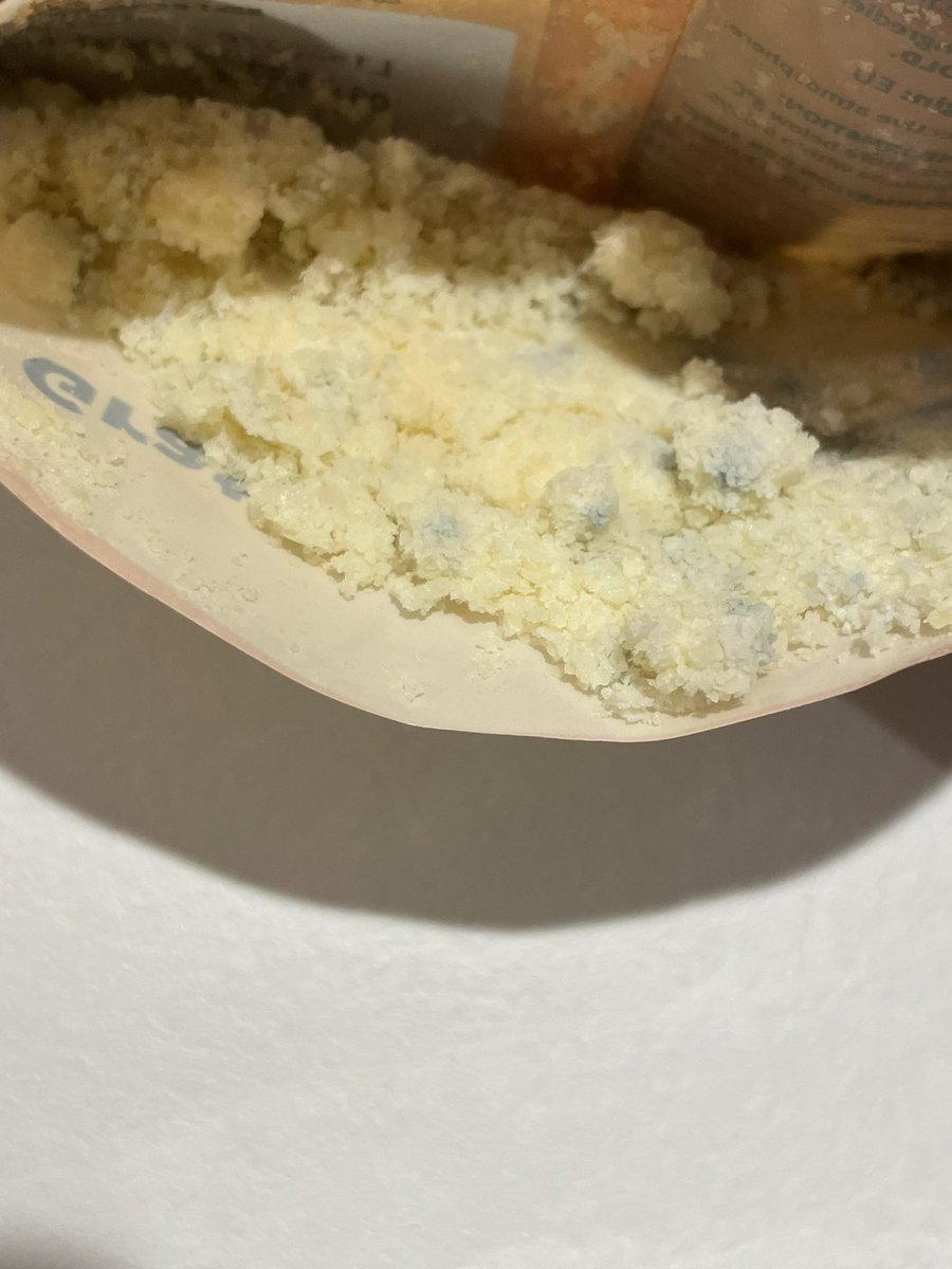 cldeaville's tweet photo. @HelloFreshUK thinking we had cancelled a while ago a random box turned up. Ironically with the same poor quality which made us want to cancel in the first place. So glad we spotted this before putting it in the food.. mouldy Italian grated hard cheese. Please CANCEL our account https://t.co/cDZ8tkifkz