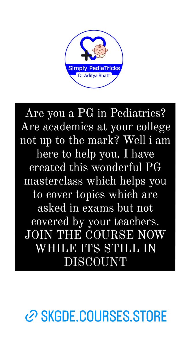 thebhattsays's tweet photo. JOIN THE MOST AMAZING POSTGRADUATE MASTERCLASS IN PEDIATRICS. MORE THAN 100+ HOURS OF CONTENT. NEW LECTURES UPLOADED WEEKLY. 
https://t.co/4oeryOwaR7
#medtwitter #Pediatrics #medicine #pediatricresidents #pgpediatrics #doctor #medschool #MBBS #paeds https://t.co/ufhqC8HGt1