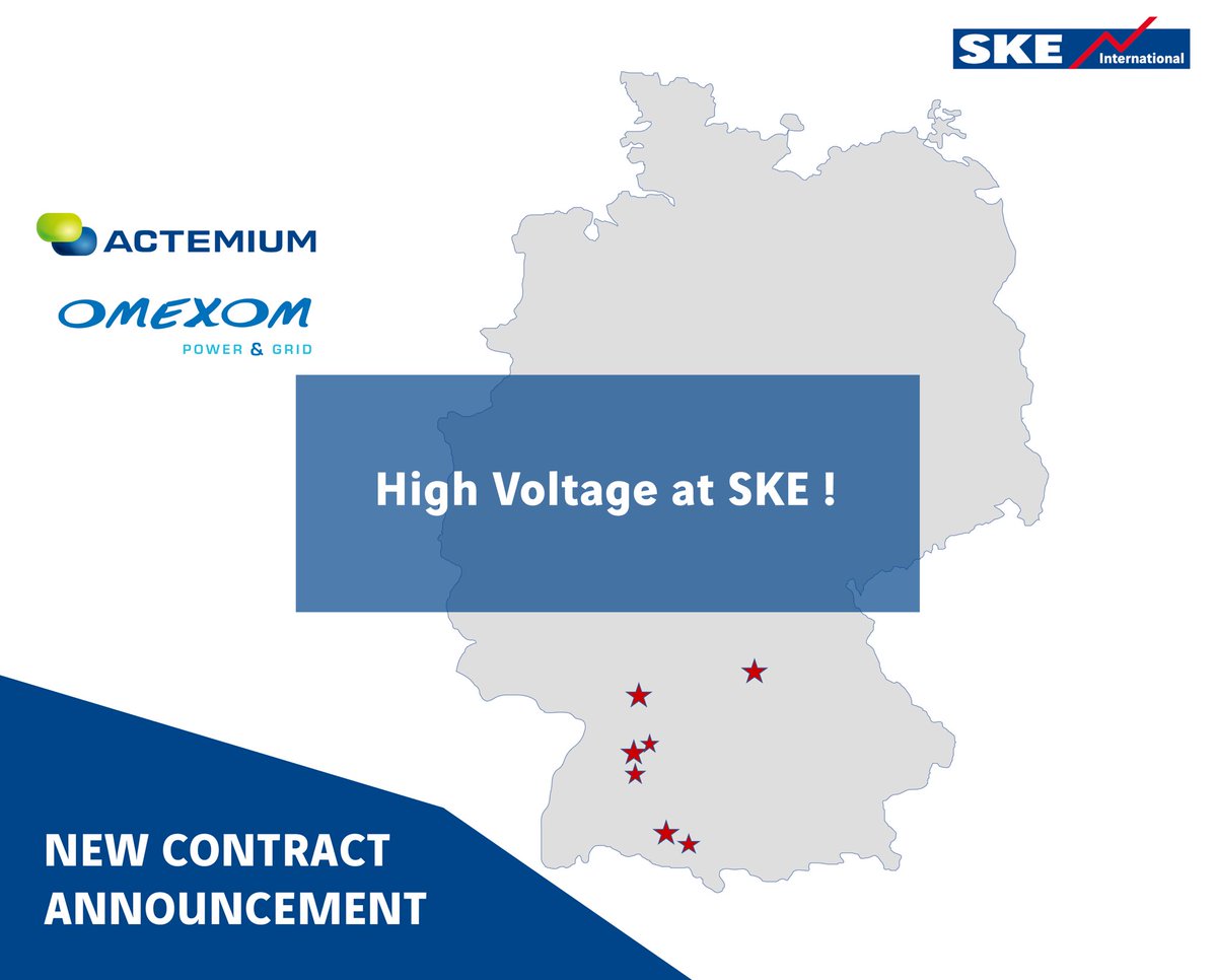 SKE_Int's tweet photo. We are pleased to announce that SKE Support Services GmbH has been contracted by Actemium and Omexom to support the construction of switchgear and operations buildings for 110kV substations in southern Germany. The projects will be carried out from June 2023 to April 2024. https://t.co/4BlEPJDUO5