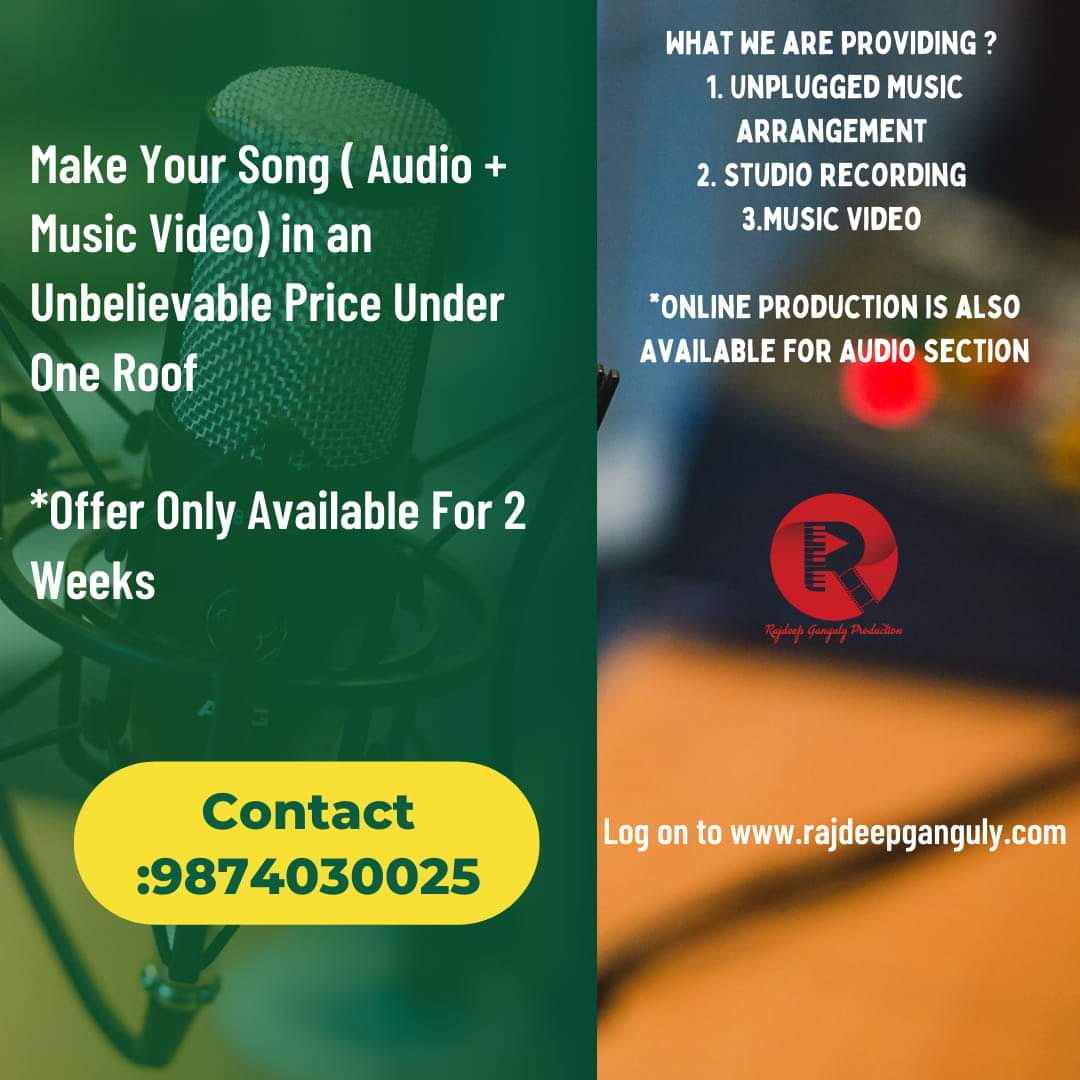 Hurry!!!!!
Limited time offer...

#audioproduction #musicproductions #songmaking #postproduction #rajdeepgangulyproduction #musicvideo #musicmaking #liveyourdreams #limitedtimeoffer #hurry #instapost #instashare #viral #goviral #viralreels #musicdirector #recording #studio