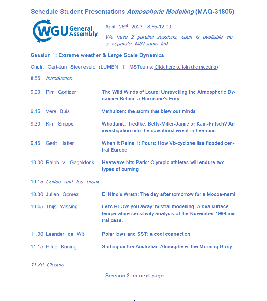 gjsteeneveld's tweet photo. No #train2EGU for me this year. Students of our Atmospheric #Modelling course will present their #WRF research results tomorrow in 2 sessions at our WGU ;-) @WURenvironment  (https://t.co/VKyma1DVBQ) #meteorology #weather https://t.co/5rpQ2ZCTk6