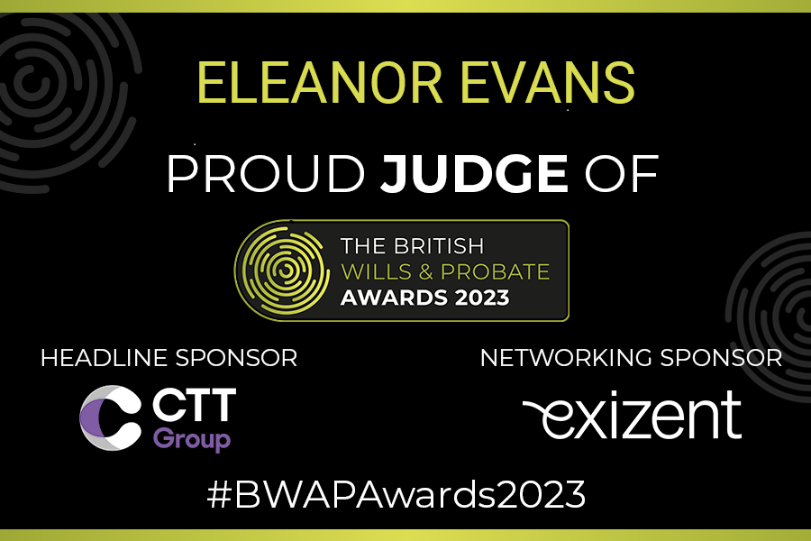 mrseleanorevans's tweet photo. Thrilled to have been asked to act as a judge for the British Wills and Probate Awards for the 3rd year running. The #BWAP awards are the event of the year in the wills and probate community. Roll on 11 October in Manchester! https://t.co/hZbiN4WrHo