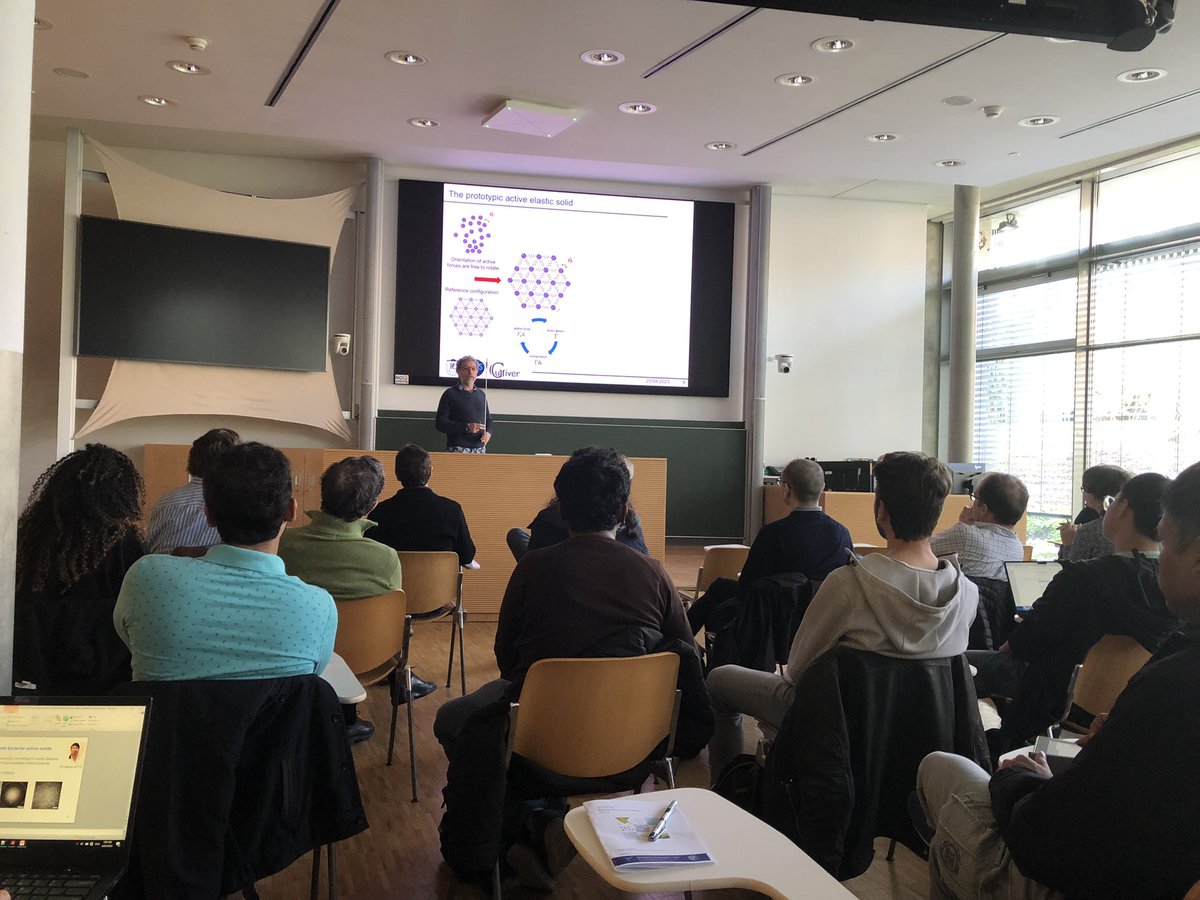 GTheraulaz's tweet photo. Today #active23 starts with a talk by Olivier Dauchot (ESPCI Paris) on
Collective Actuations in Active Solids https://t.co/NoFfVS85vp