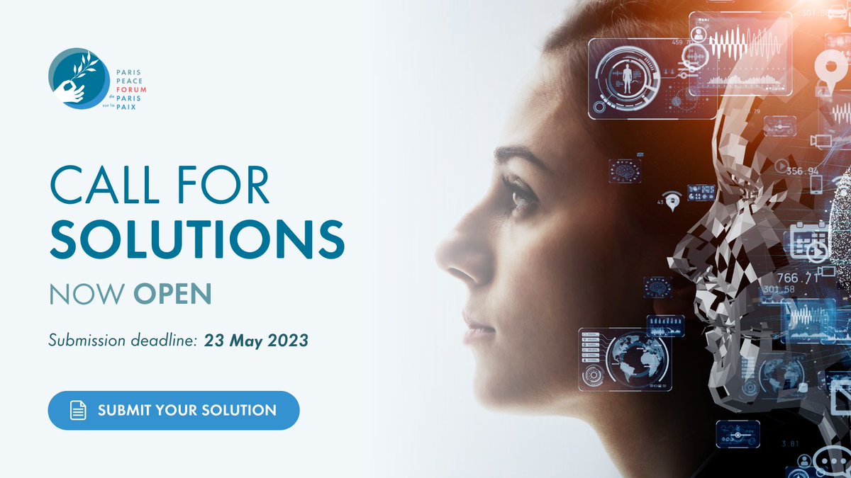 ParisPeaceForum's tweet photo. 🤖 Does your organisation have a project that aims to harness #AI for better #PublicPolicy?

📅 Submit it to our 2023 Call for Solutions by 23 May. You may be one of the 60 projects showcased during our 6th edition 👉 https://t.co/pH04vD3cI1

#SolutionsForPeace🕊️ https://t.co/Z9VVzpLy1z