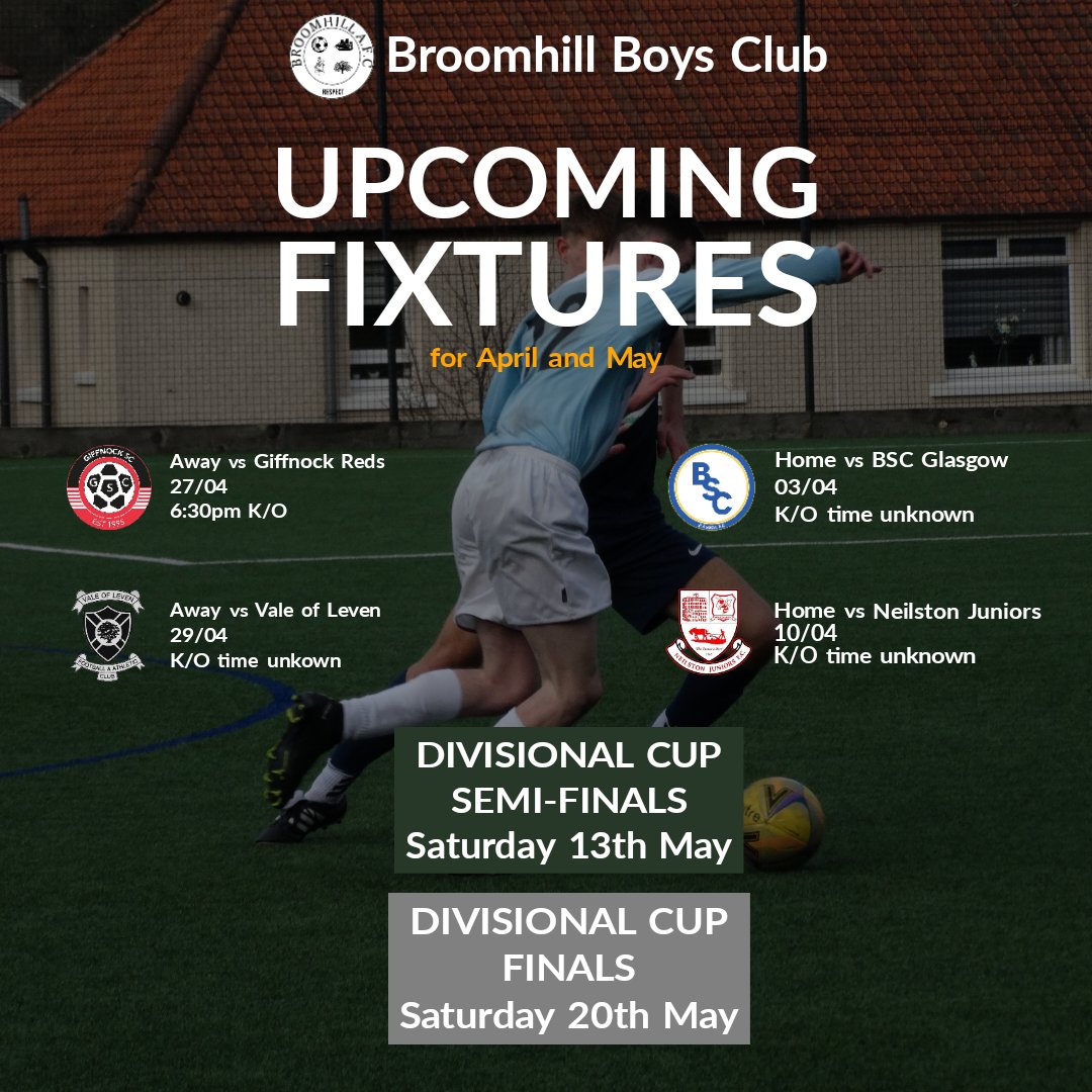 🏆| 𝑼𝑷𝑪𝑶𝑴𝑰𝑵𝑮 𝑭𝑰𝑿𝑻𝑼𝑹𝑬𝑺
Below is a list of all our upcoming games taking place over the next few weeks.