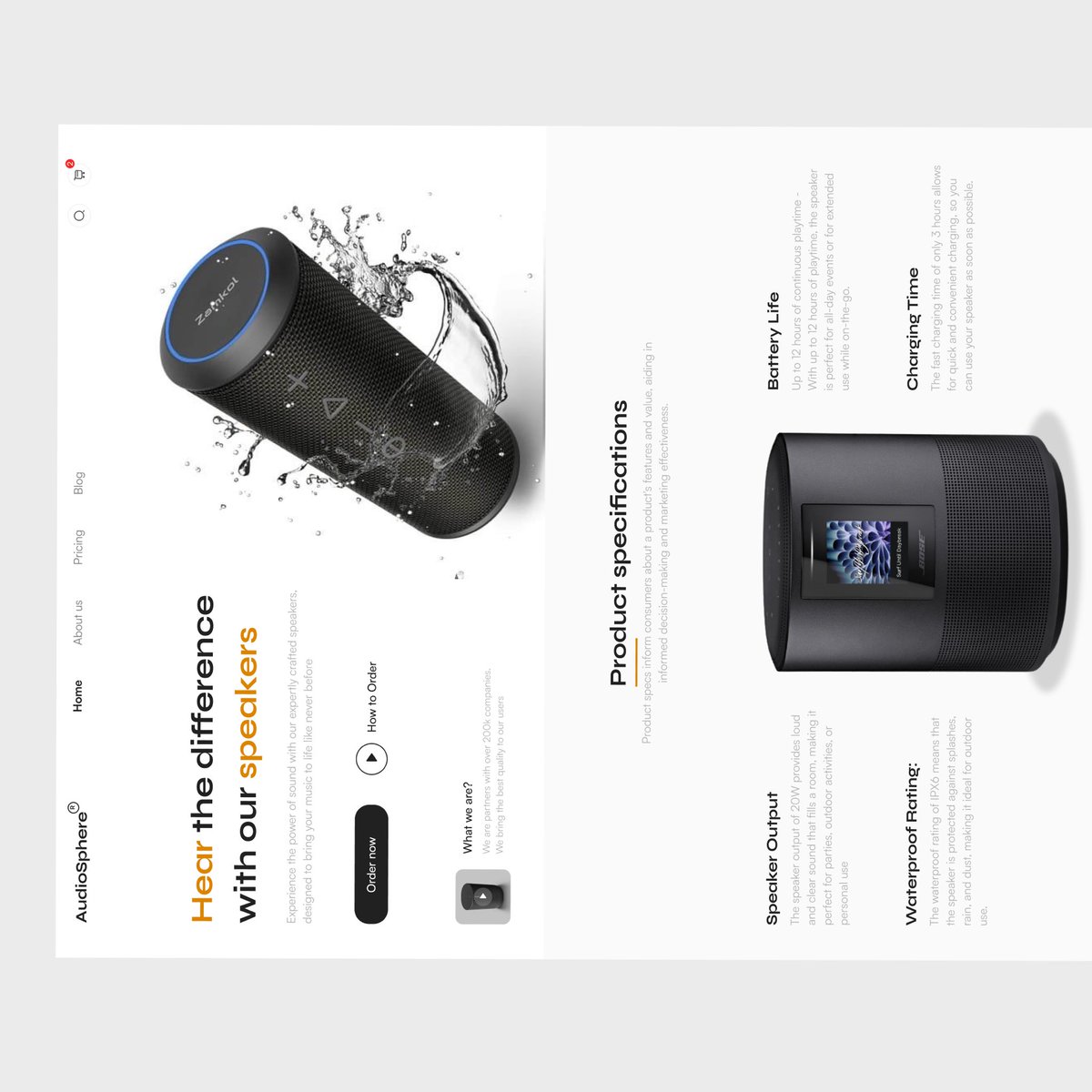 Lucas_Eniola_'s tweet photo. Hey guys , here is a landing page of a Bluetooth speaker website. Here users can get various types of speakers from the comfort of their homes.
#Audiosphere #Bluetoothspeaker #immersivesound #musicexperience #design #technology https://t.co/sMoTQizF5X