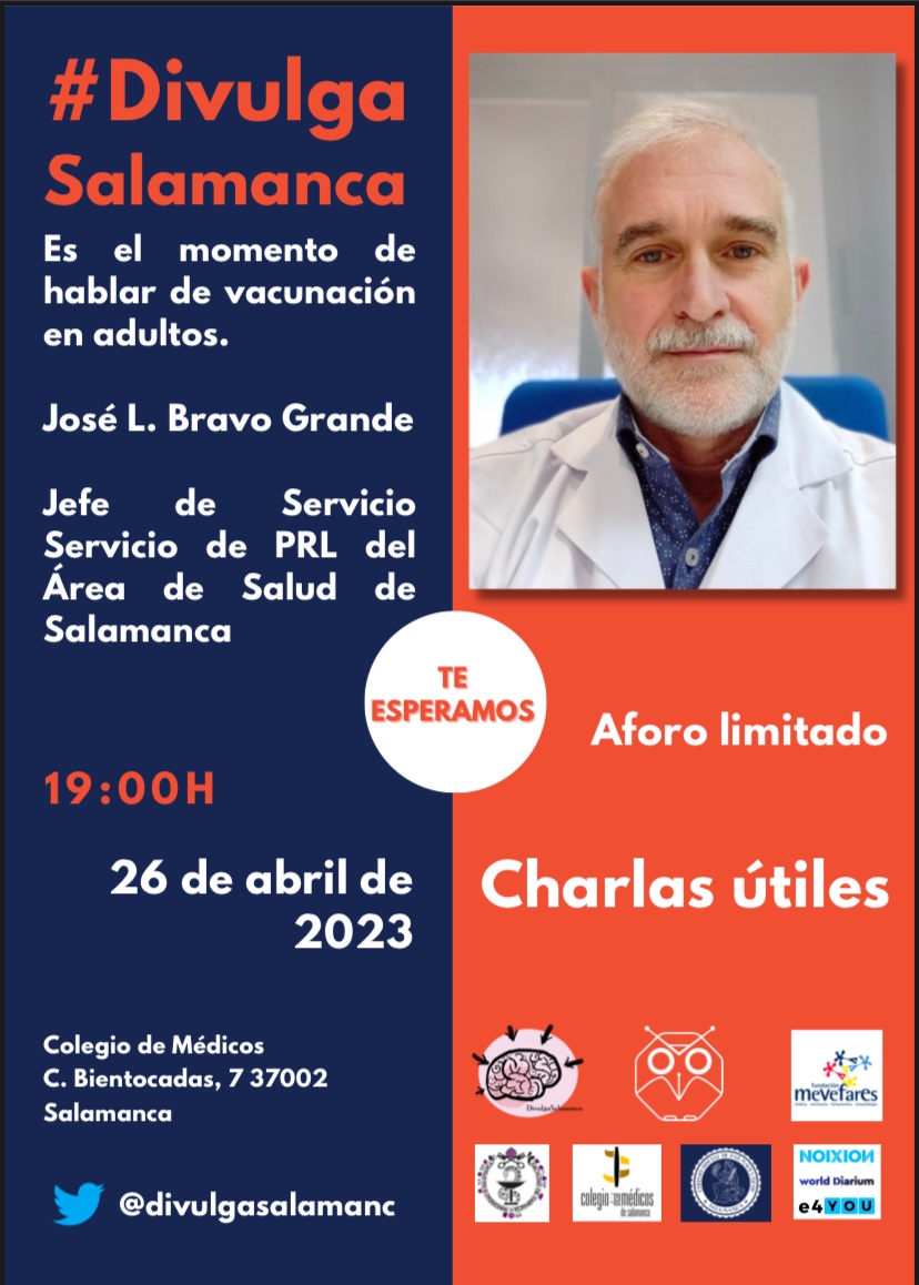 RaquelC91238869's tweet image. Mañana hablaremos de vacunación en adultos a 19:00 en el Colegio de médicos de #Salamanca #immunizationWeek  #vacunas