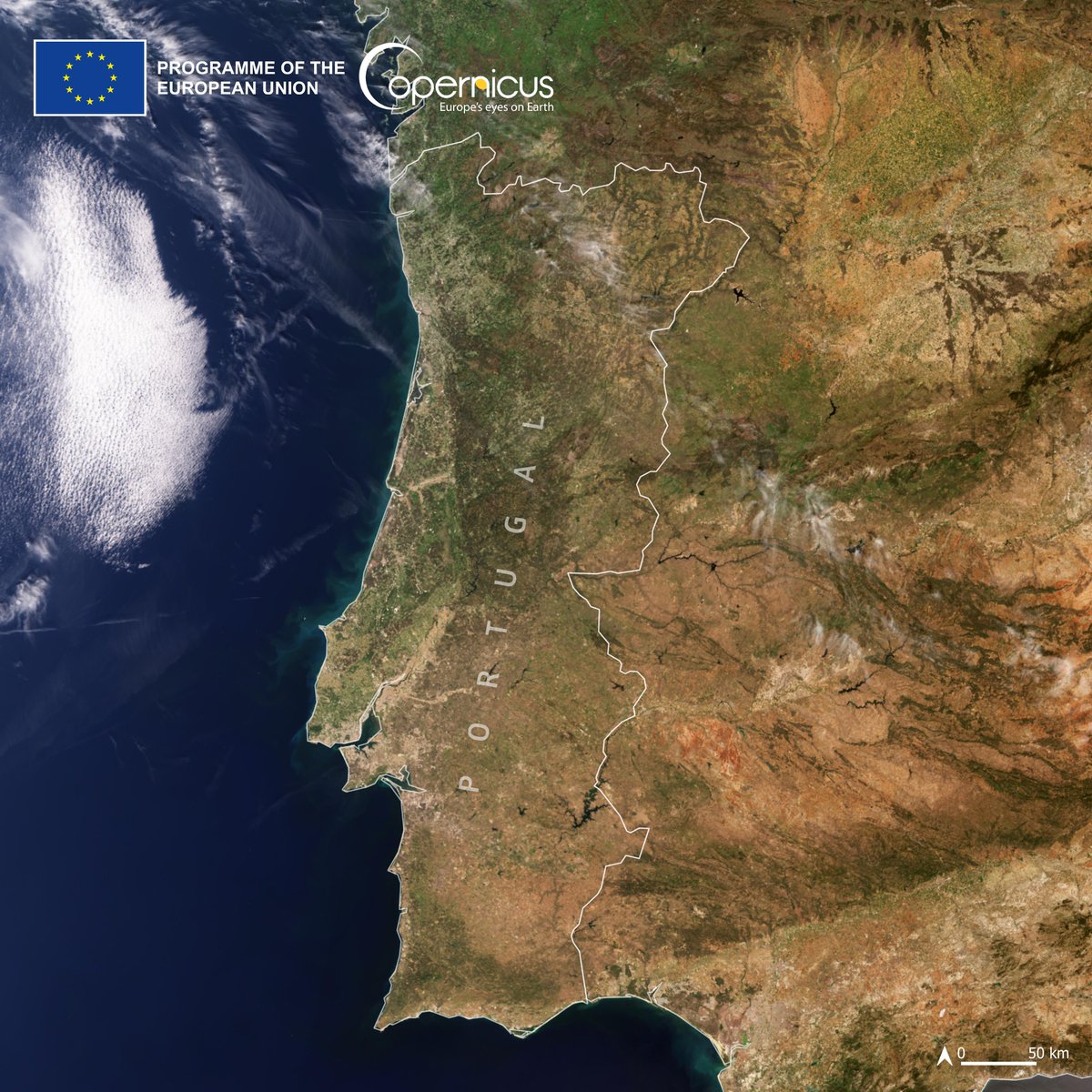 Feliz Dia da Liberdade para os nossos seguidores e amigos em #Portugal🇵🇹

Como celebração, aqui temos uma imagem captada pela missão #Copernicus #Sentinel3 do país em todo o seu esplendor ☀️

Imagem adquirida a 17 de abril 2023⬇️
#25Abril