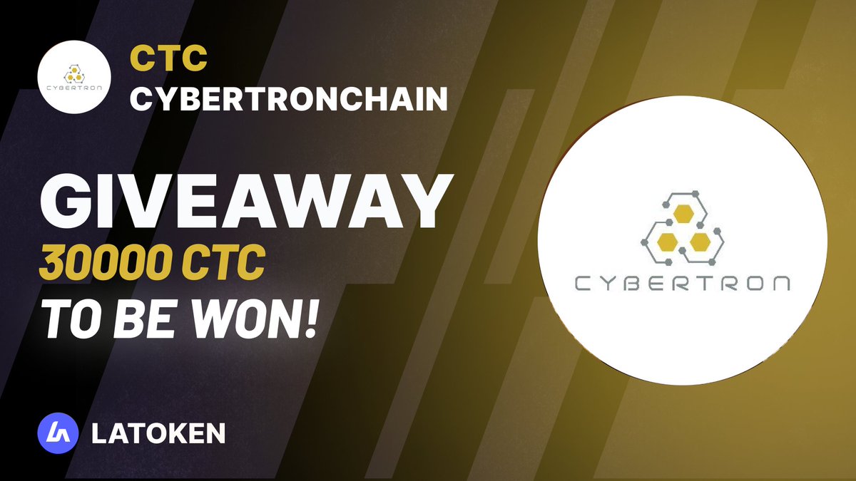 $600 CYBERTRONCHAIN (CTC) GIVEAWAY ON #LATOKEN 

🔥 120 Winners.
✅ Complete all tasks and qualify for the #Giveaway 
📲 Tag 5 Friends and Share.
⏰ April 24, 2023 - May 01, 2023.

JOIN GIVEAWAY👉 go.latoken.com/b8a