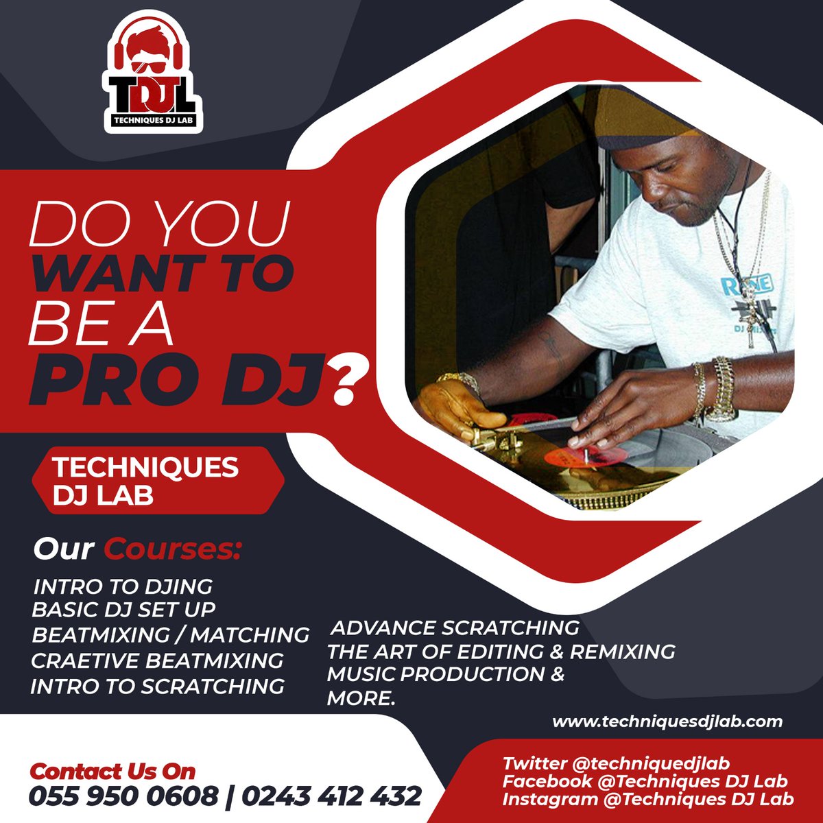 TechniquesDJ's tweet photo. Interested in becoming a DJ? This is your time, enroll now @TechniquesDJ
Classes begin 1st week of May 
Call Charity on 0552474533 and pick your form. https://t.co/RdapAHayAk