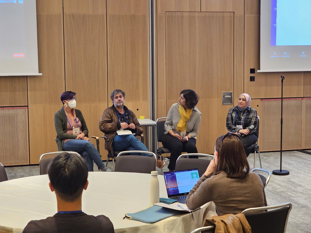 A question about how we need to change the institution to be more open for collaborations from the #globalNorth? Volker critisicing the funding bodies which need to be changed to also fund partners outside of Germany. <a href="/acm_chi/">ACM CHI Conference</a> <a href="/ArabHCI/">ArabHCI</a>