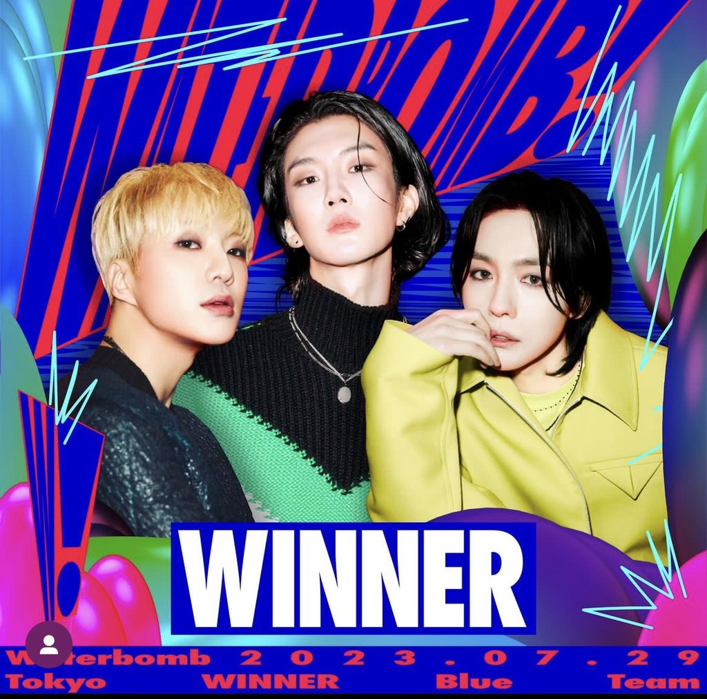 kristenmilanz's tweet photo. [📰📸 IG POST] waterbomb_tokyo_official posted: 

🔵 BLUE TEAM | 7.29 (SAT)

“A group that represents summer with bright and refreshing energy! Please look forward to WINNER's stage performance, coming to Japan for the first time in four years!”

🔗: https://t.co/lhdxTVFpmB https://t.co/rvNnZC89WW