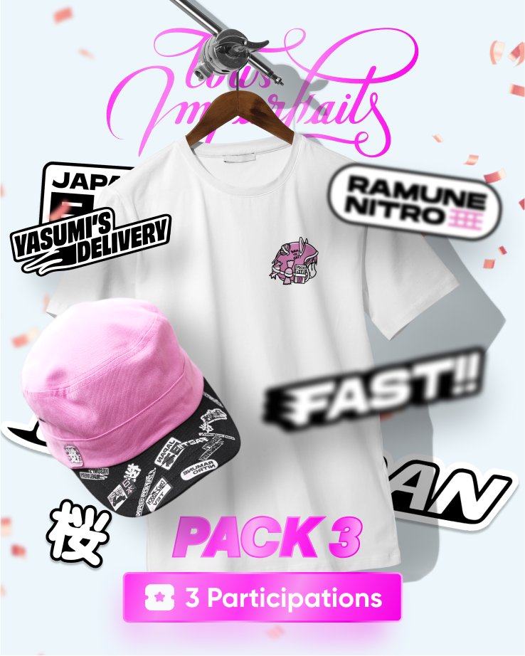 CANDYSAN forever ✨

Avec <a href="/TousImparfaits/">Tous Imparfaits</a> et <a href="/paiheme_studio/">Paiheme ⚔️</a> nous avons redonné vie à Yasumi pour un drop incroyable !🤩

tousimparfaits.com/pages/concours…

En plus, <a href="/TousImparfaits/">Tous Imparfaits</a> organise un jeu concours pour gagner un voyage au Japon pour 2 personnes avec <a href="/KeikakuJP/">Keikaku, agence de voyages au Japon ✈️🚄⛩🗻🎌</a> ✈️