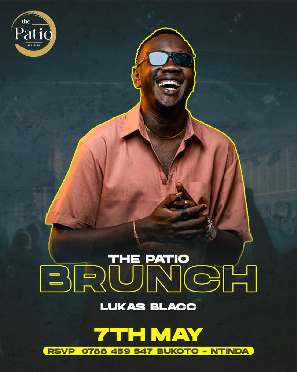 HugamaraGroup's tweet photo. Lukas Blacc is coming to town and this time it's with energy because it is #ThePatioBrunch.
You don't want to miss his performance on 7th May. 🎤🕺🔥🔥🔥🔥 https://t.co/alYpqVjsYI